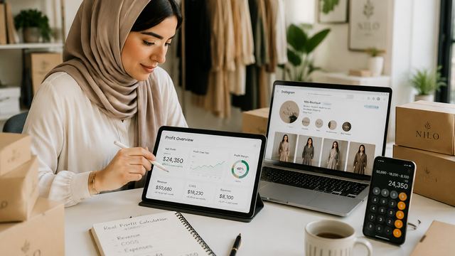 بررسی گزارش سود و زیان یک فروشگاه اینستاگرامی روی تبلت